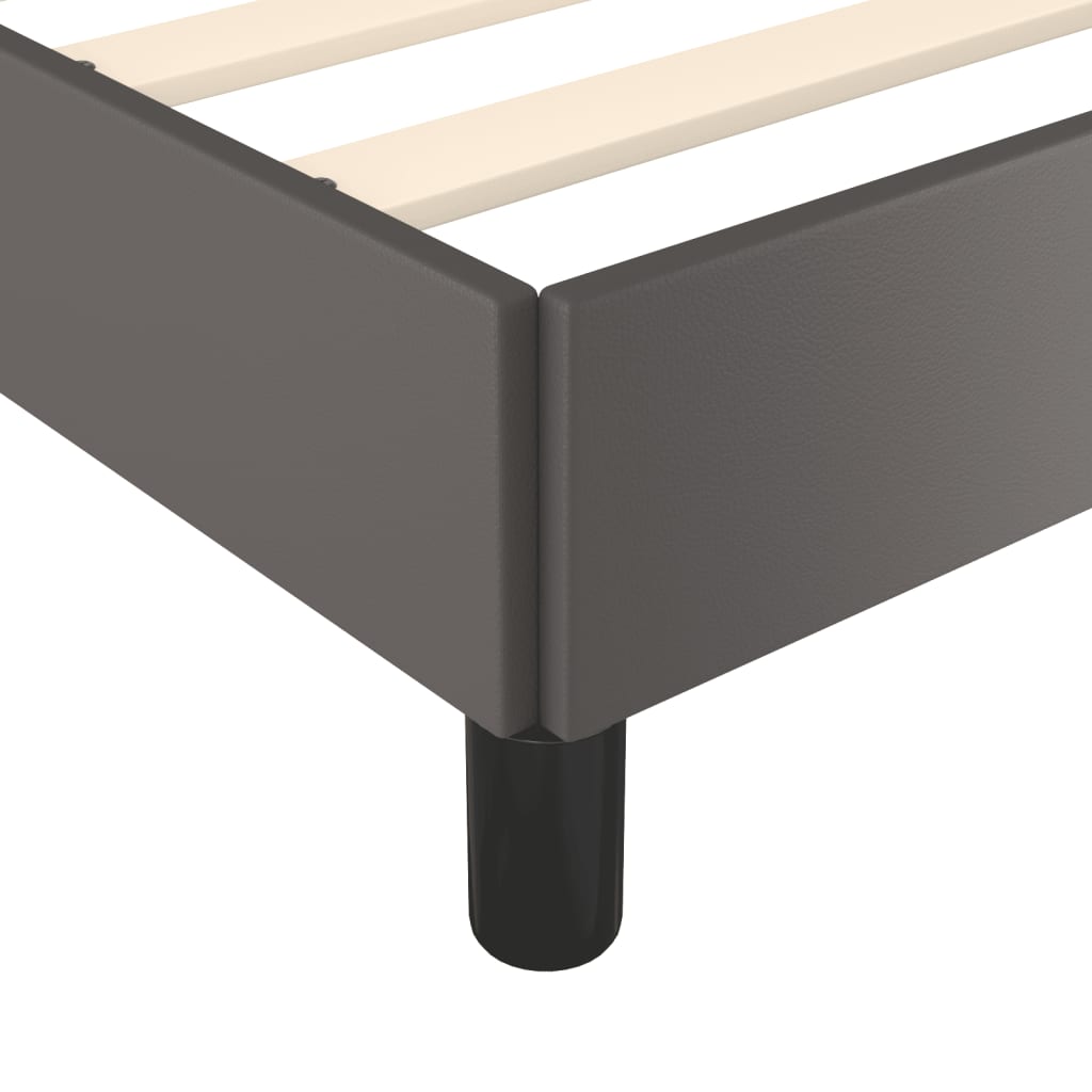 sengeramme uden madras 120x190 cm kunstlæder enkeltseng grå