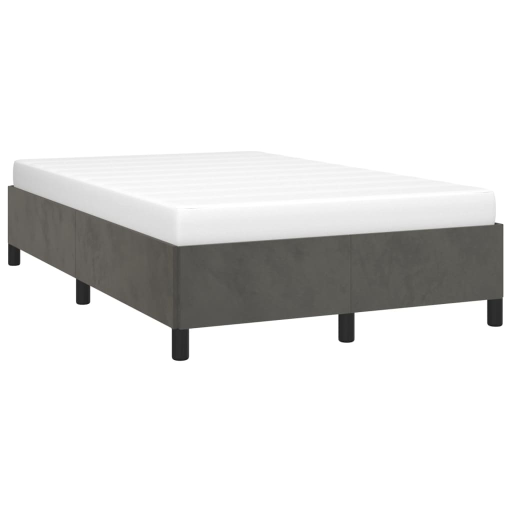 sengeramme uden madras 120x190 cm fløjl enkeltseng mørkegrå