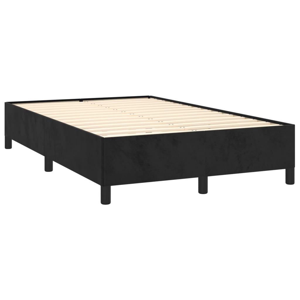 sengeramme uden madras 120x190 cm fløjl enkeltseng sort