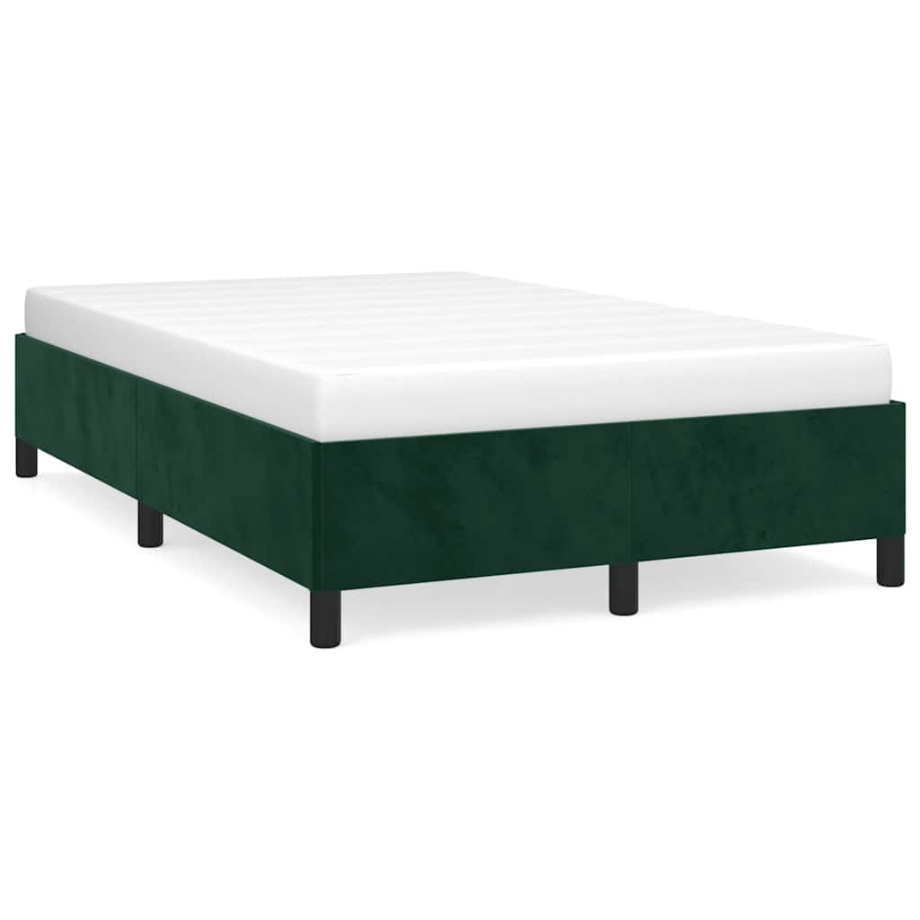 sengeramme uden madras 120x190 cm fløjl mørkegrøn