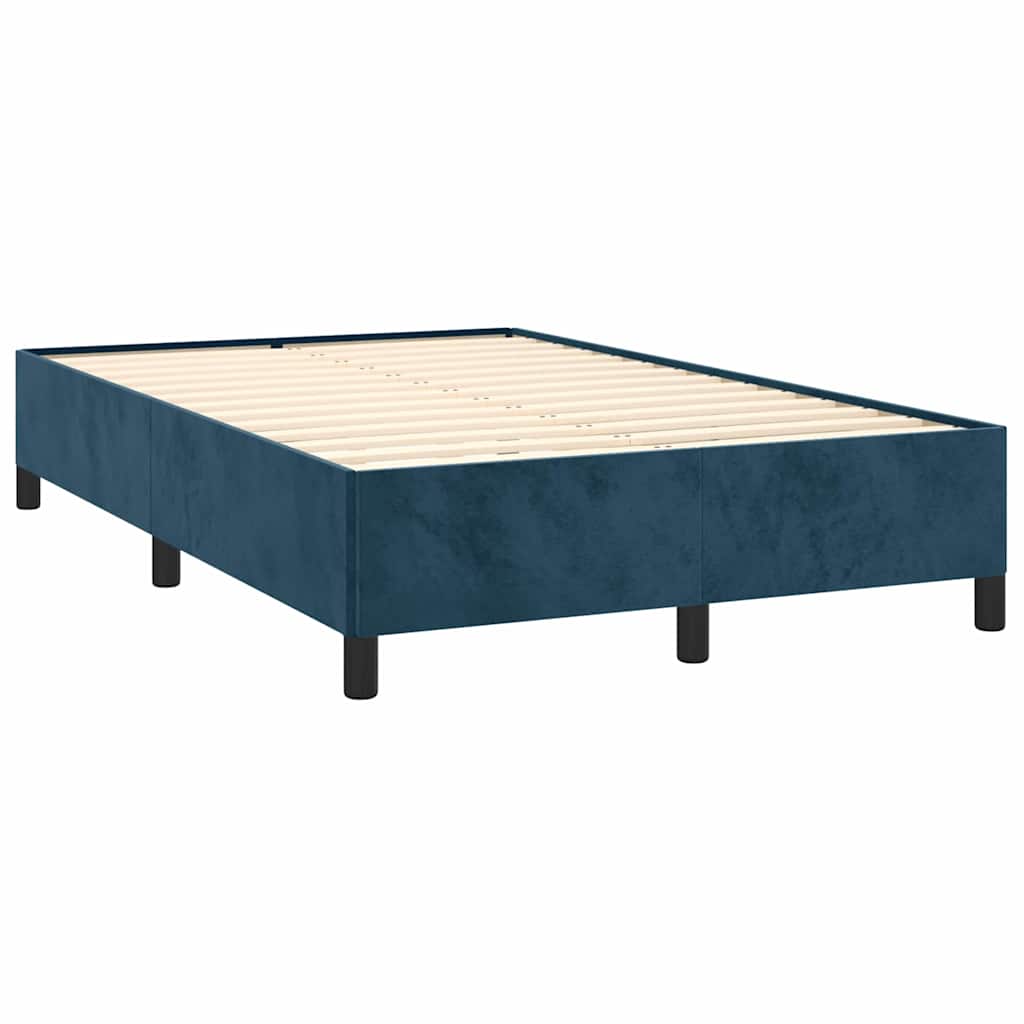 sengeramme uden madras 120x190 cm fløjl mørkeblå