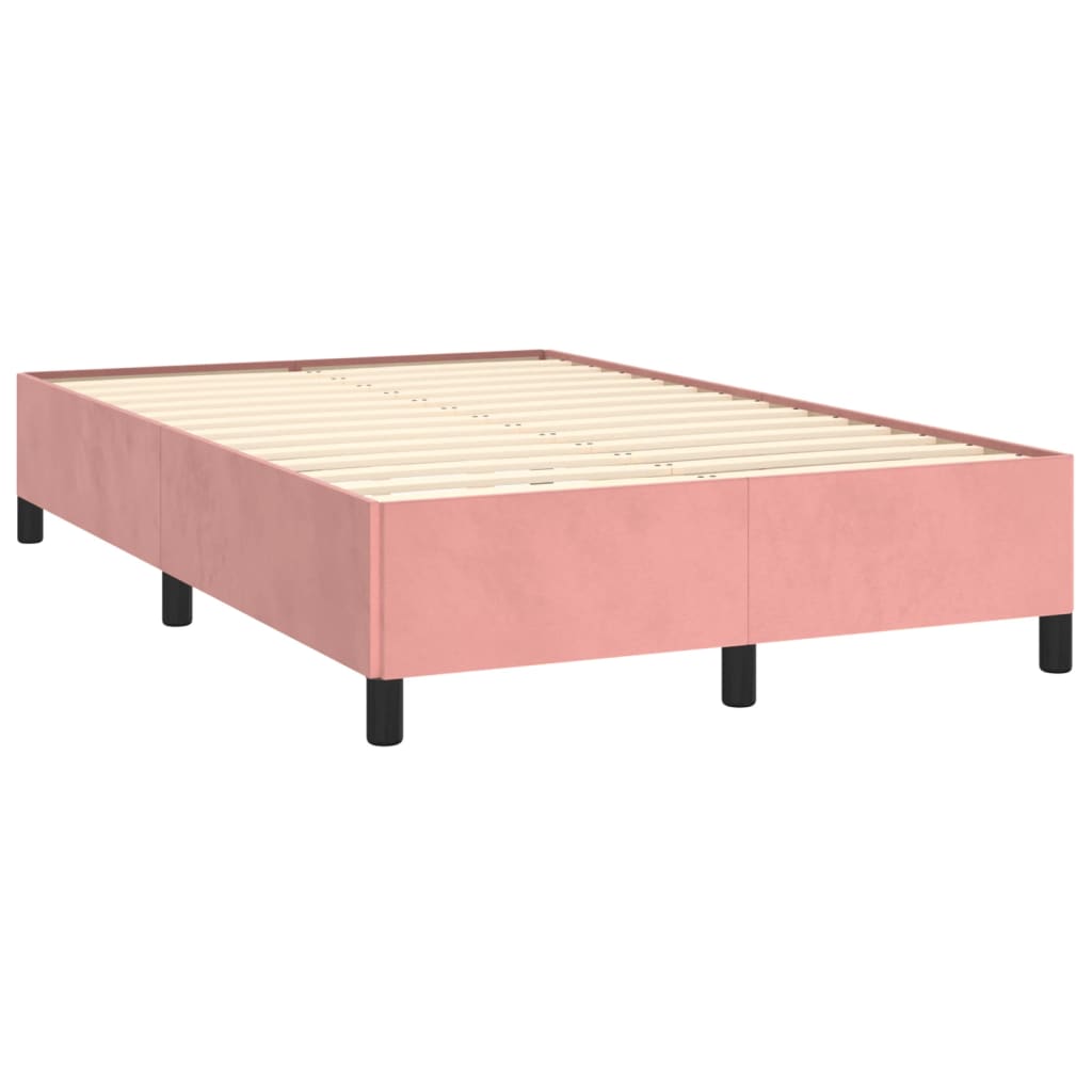 sengeramme uden madras 120x190 cm fløjl lyserød