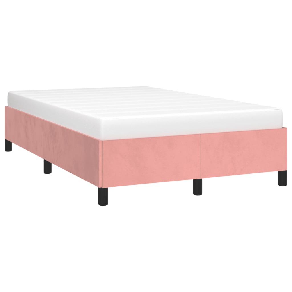 sengeramme uden madras 120x190 cm fløjl lyserød