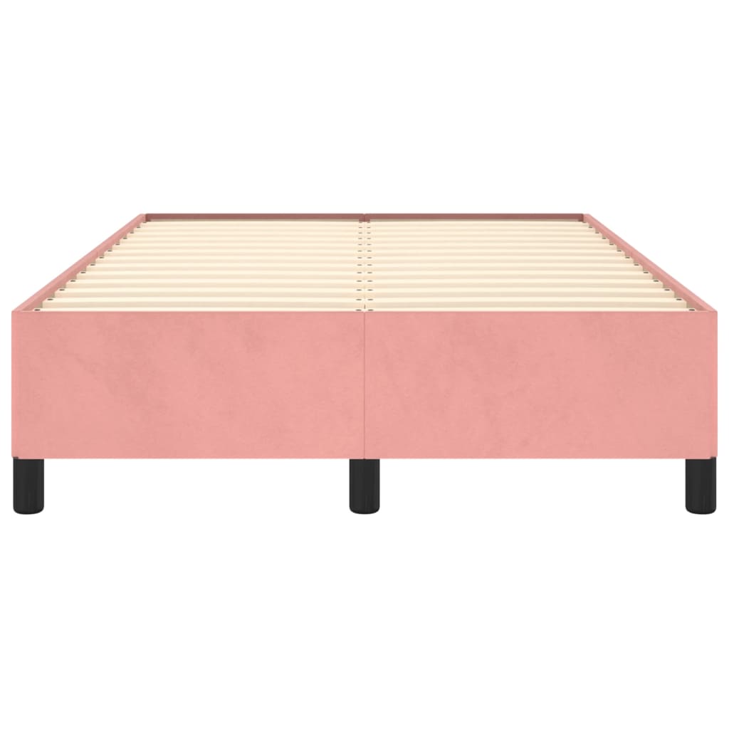 sengeramme uden madras 120x190 cm fløjl lyserød