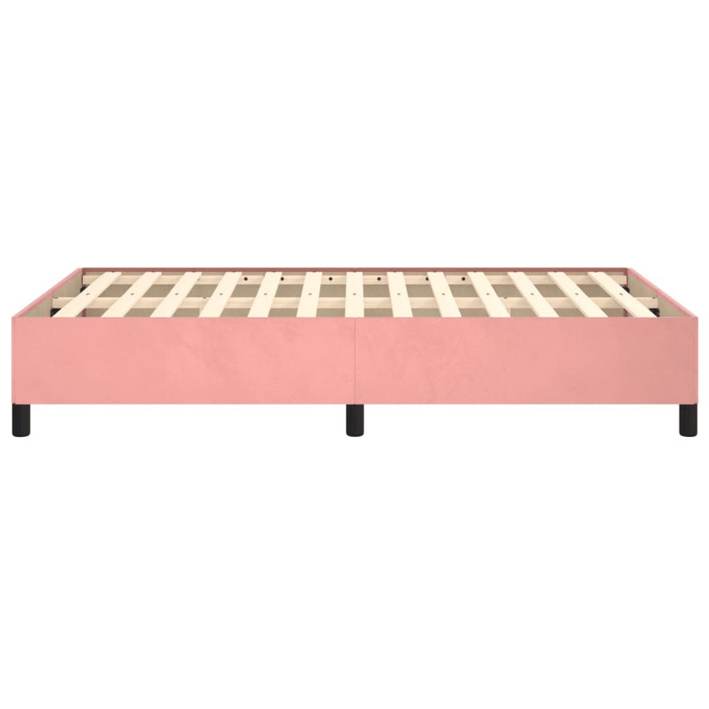 sengeramme uden madras 120x190 cm fløjl lyserød