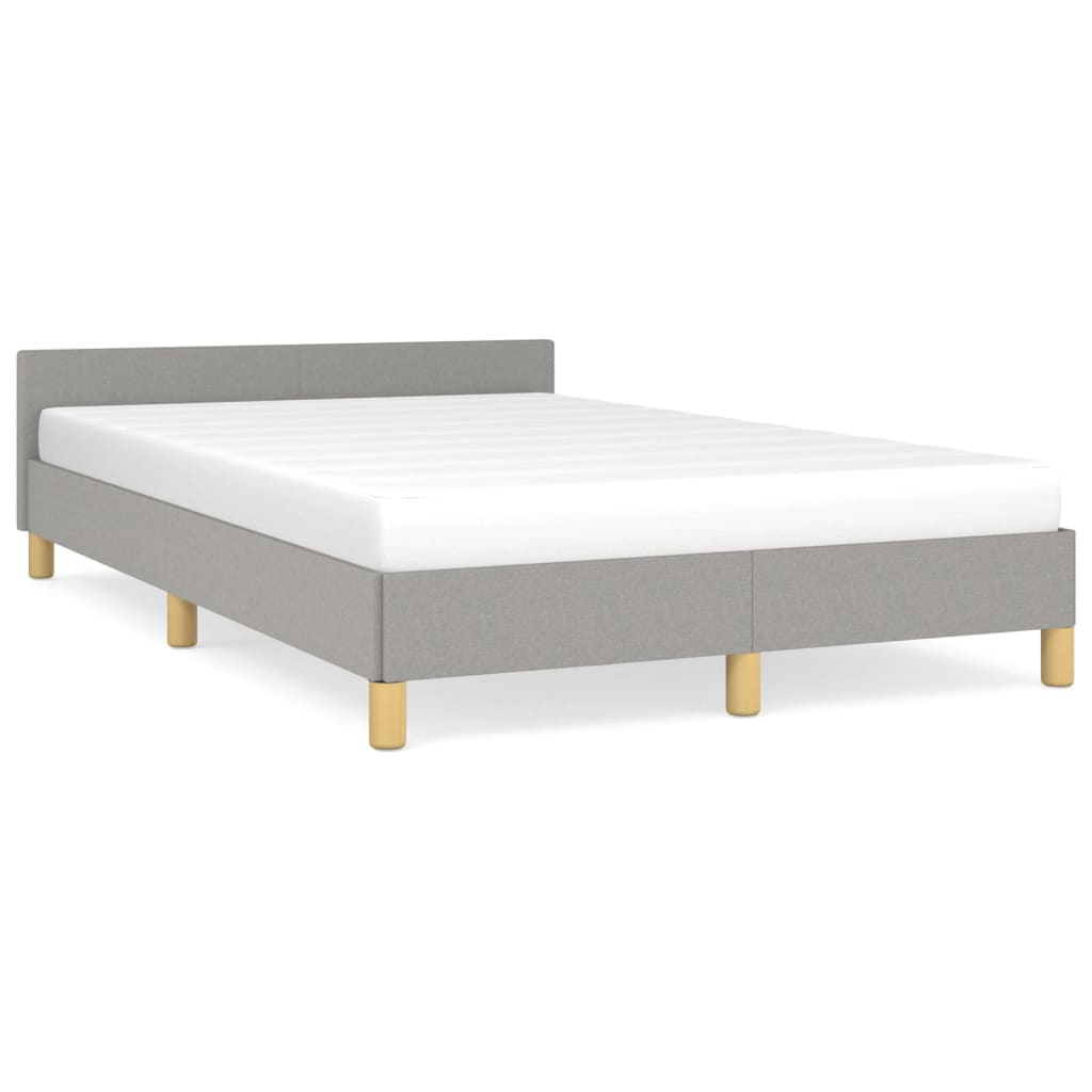 sengeramme uden madras 120x190 cm stof enkeltseng lysegrå