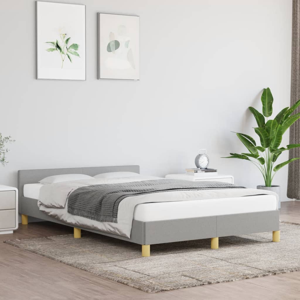 sengeramme uden madras 120x190 cm stof enkeltseng lysegrå