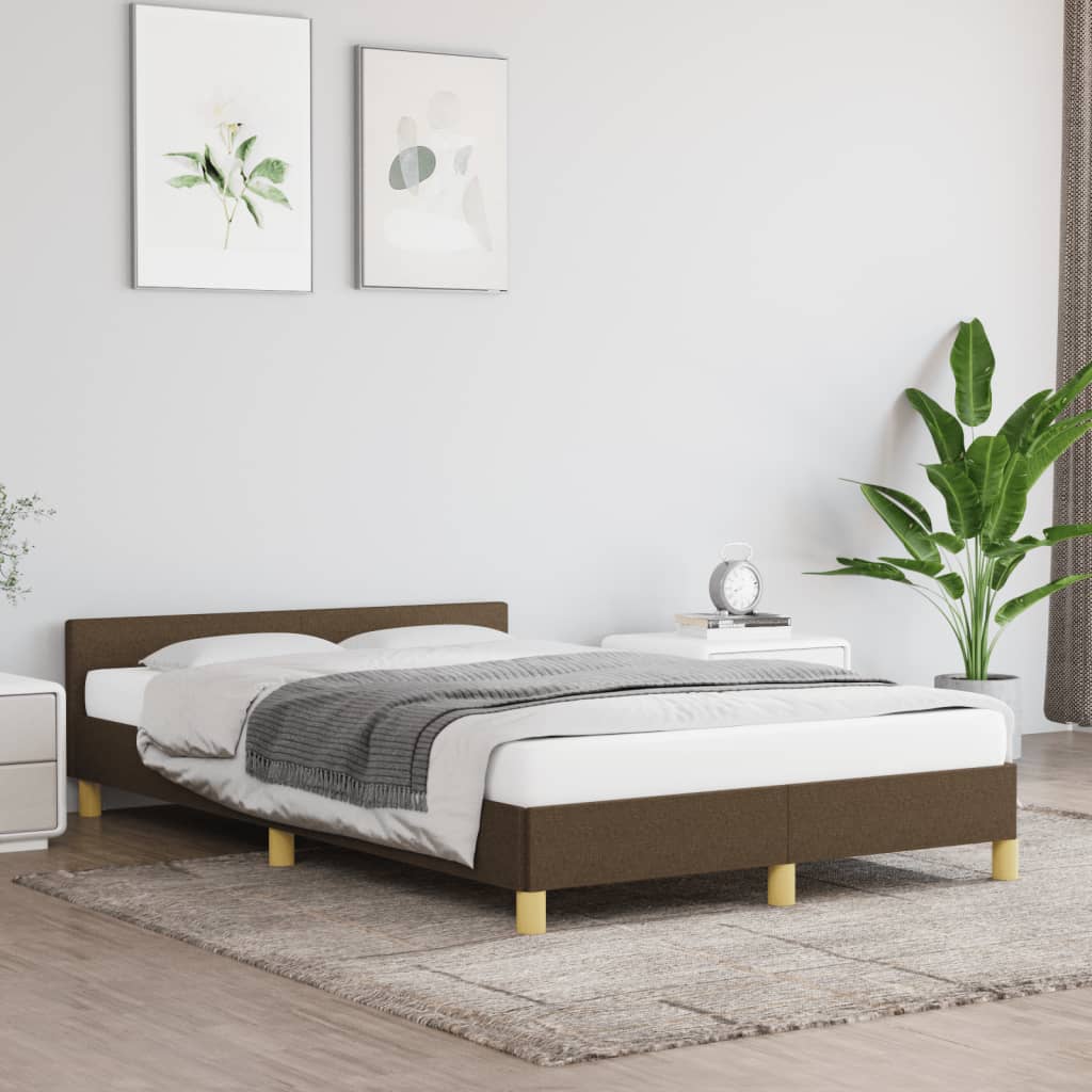 sengeramme uden madras 120x190 cm stof mørkebrun