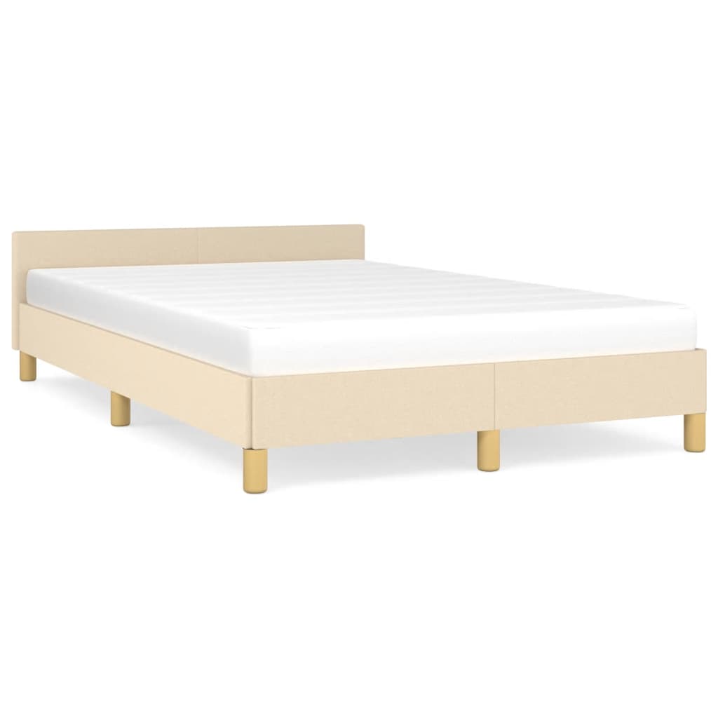 sengeramme uden madras 120x190 cm stof cremefarvet