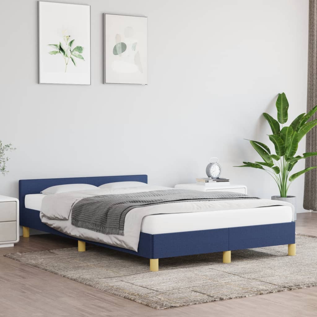 sengeramme uden madras 120x190 cm stof blå