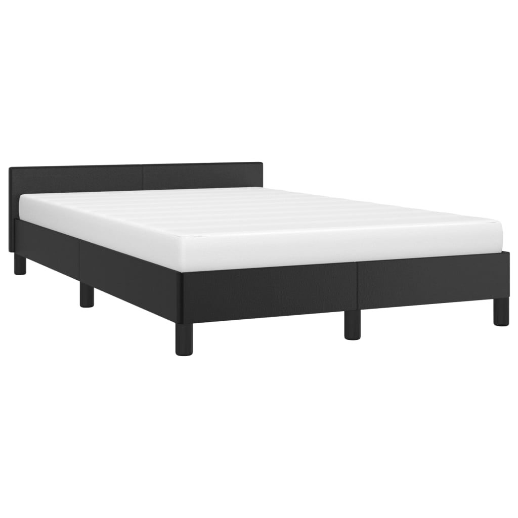 sengeramme uden madras 120x190 cm kunstlæder enkeltseng sort