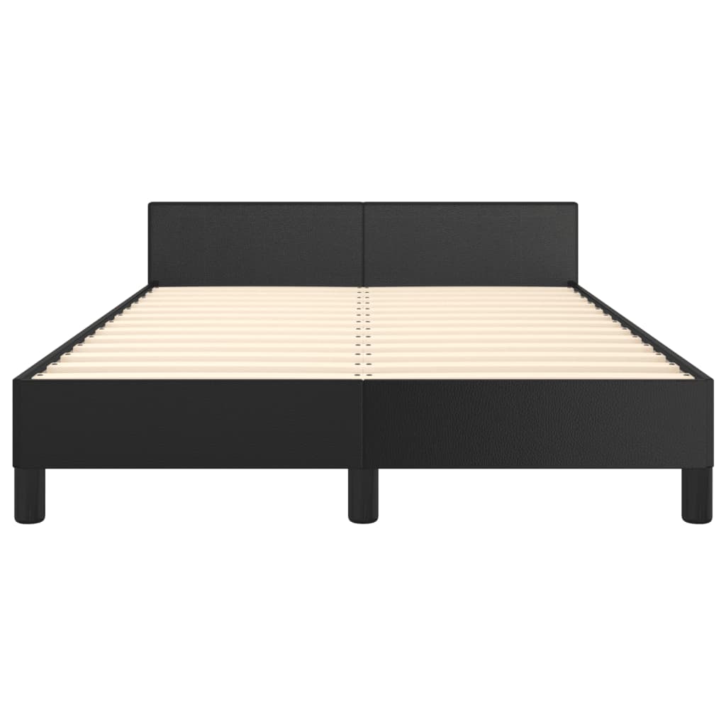 sengeramme uden madras 120x190 cm kunstlæder enkeltseng sort