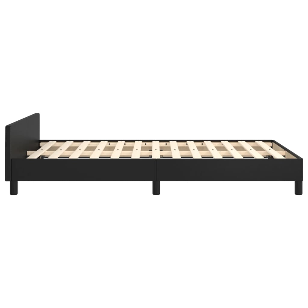 sengeramme uden madras 120x190 cm kunstlæder enkeltseng sort
