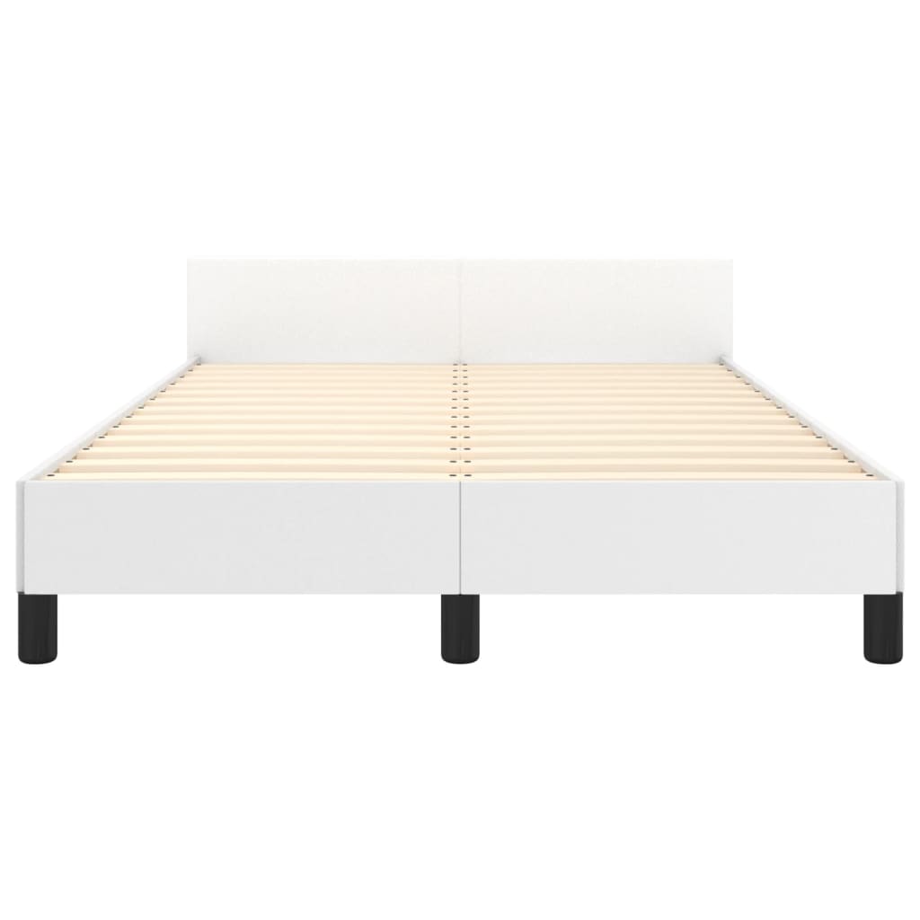 sengeramme uden madras 120x190 cm kunstlæder enkeltseng hvid