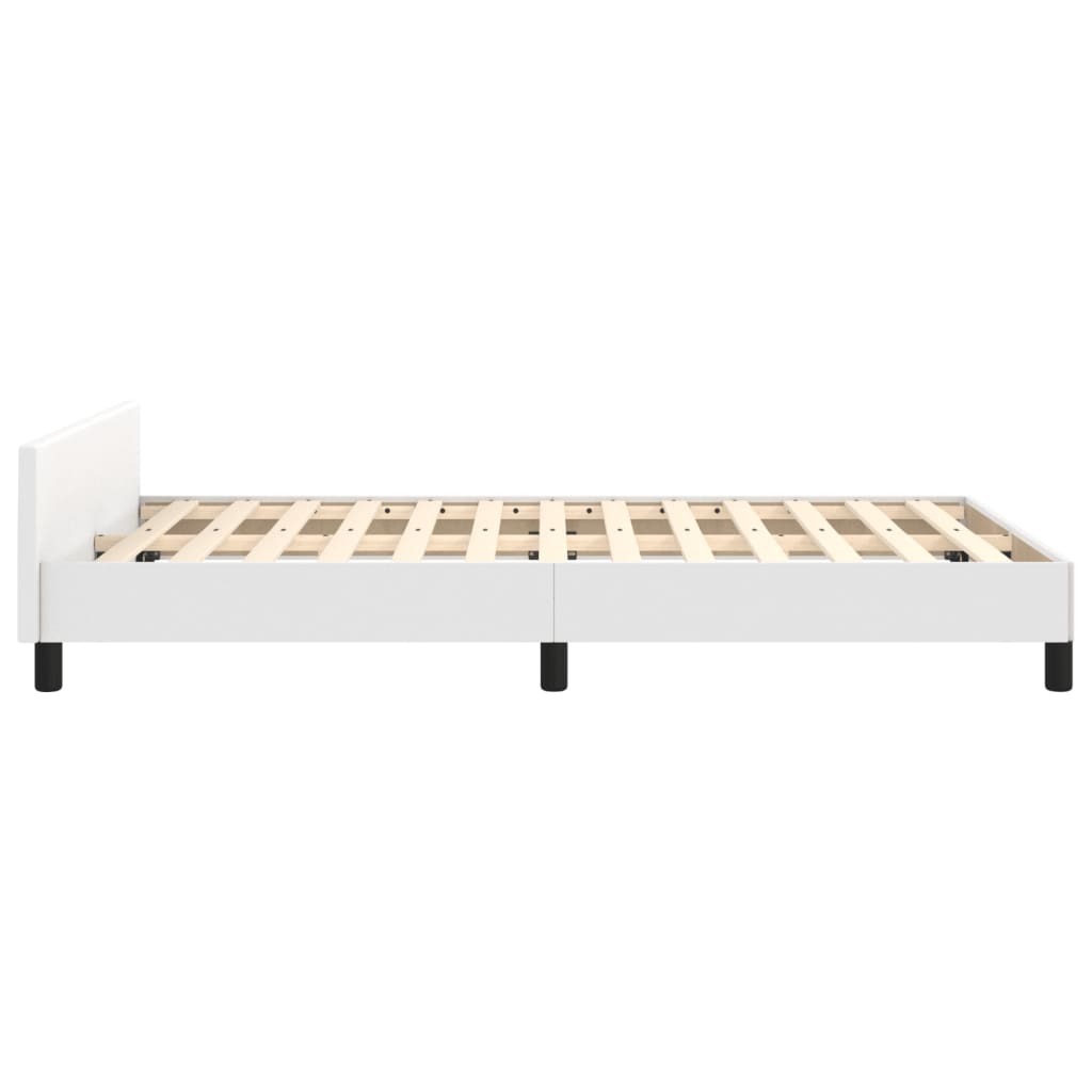 sengeramme uden madras 120x190 cm kunstlæder enkeltseng hvid