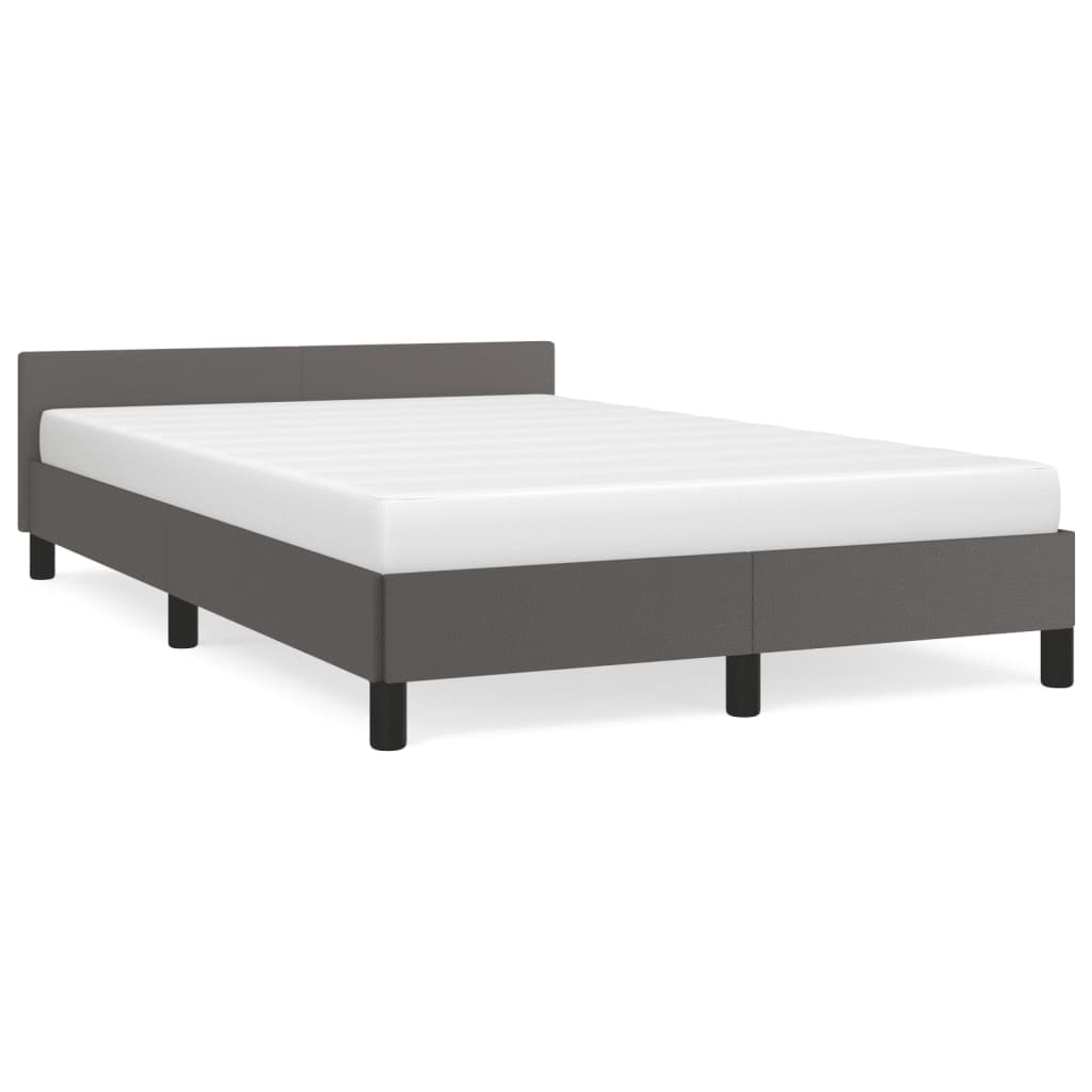 sengeramme uden madras 120x190 cm kunstlæder enkeltseng grå