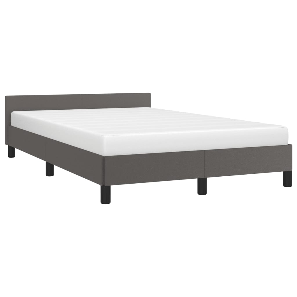 sengeramme uden madras 120x190 cm kunstlæder enkeltseng grå