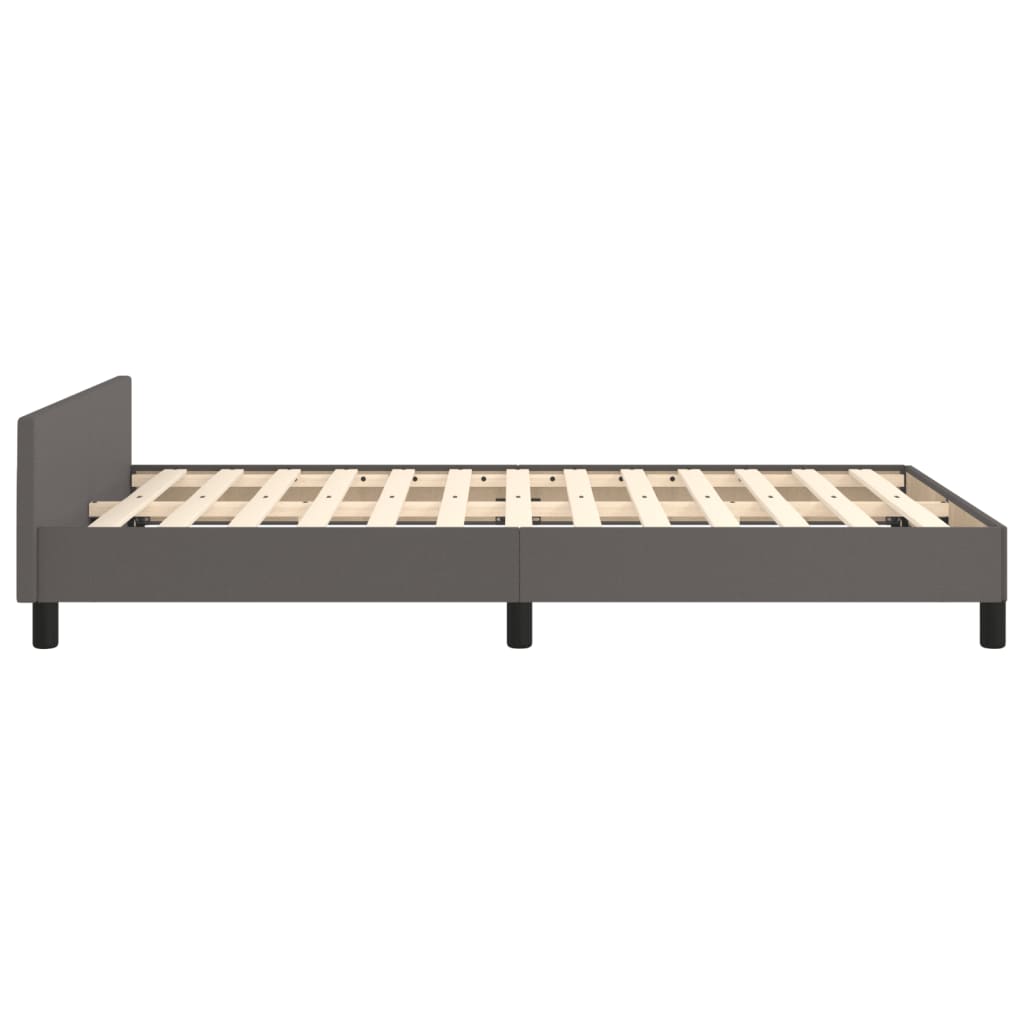 sengeramme uden madras 120x190 cm kunstlæder enkeltseng grå