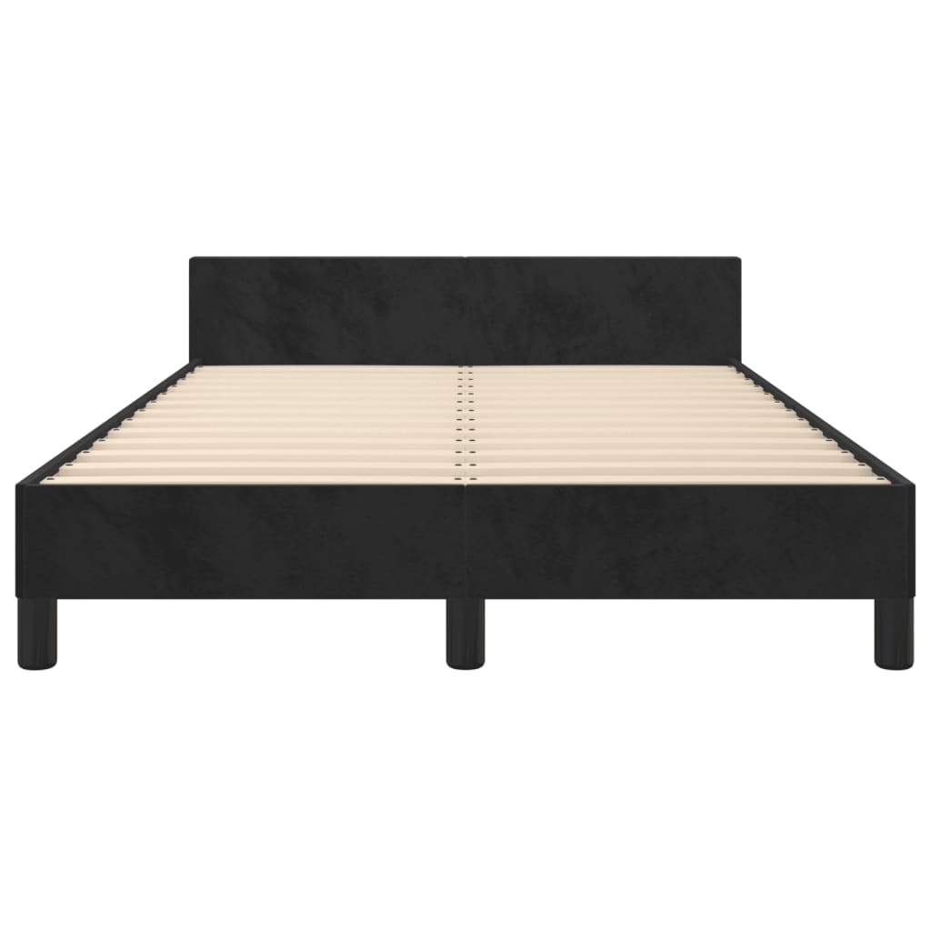 sengeramme uden madras 120x190 cm fløjl enkeltseng sort