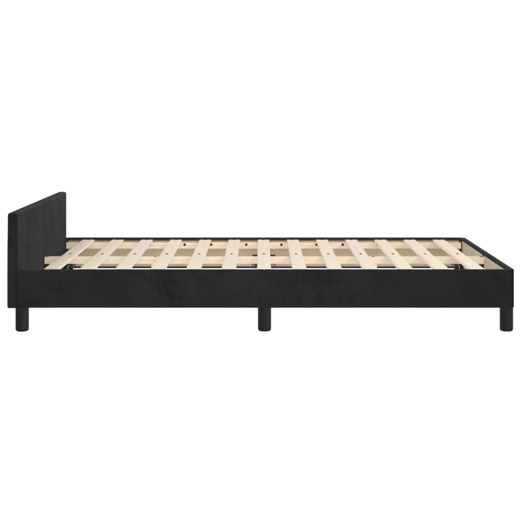 sengeramme uden madras 120x190 cm fløjl enkeltseng sort