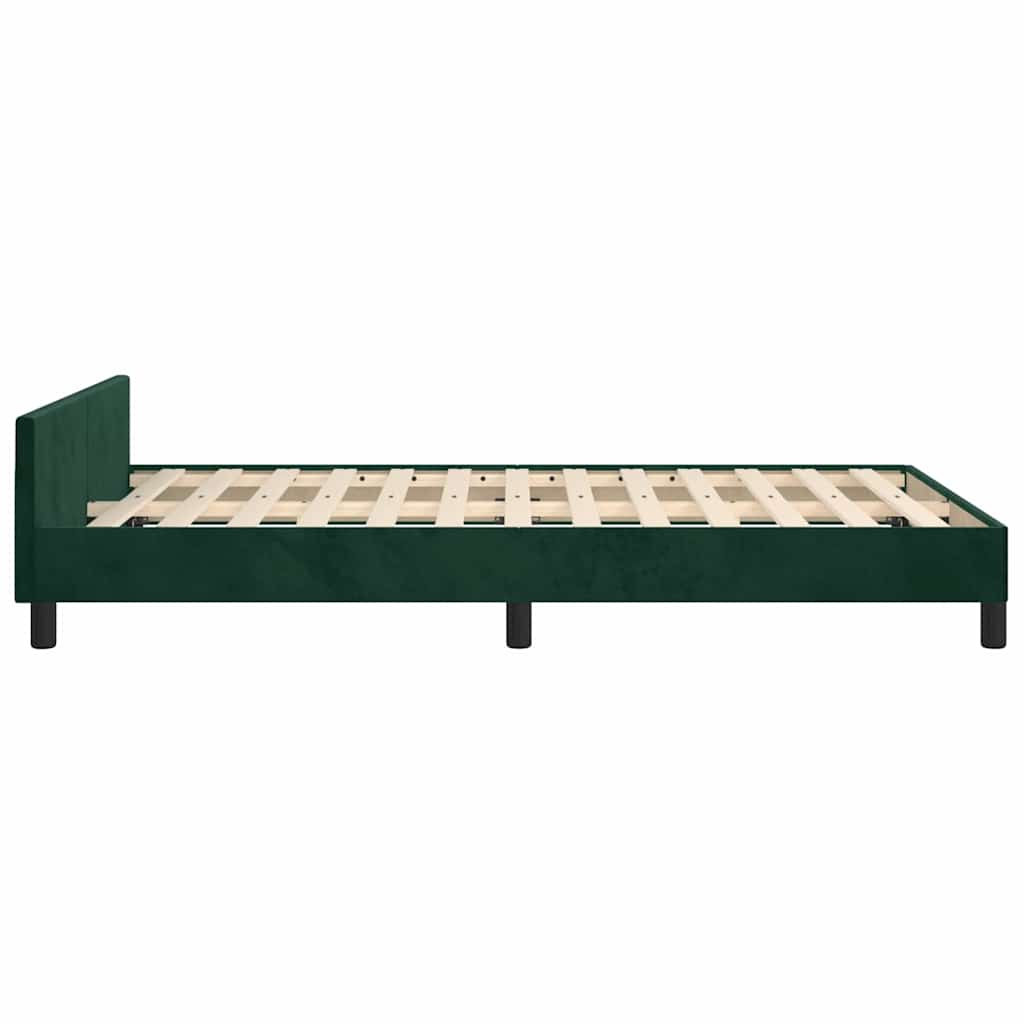 sengeramme uden madras 120x190 cm fløjl mørkegrøn