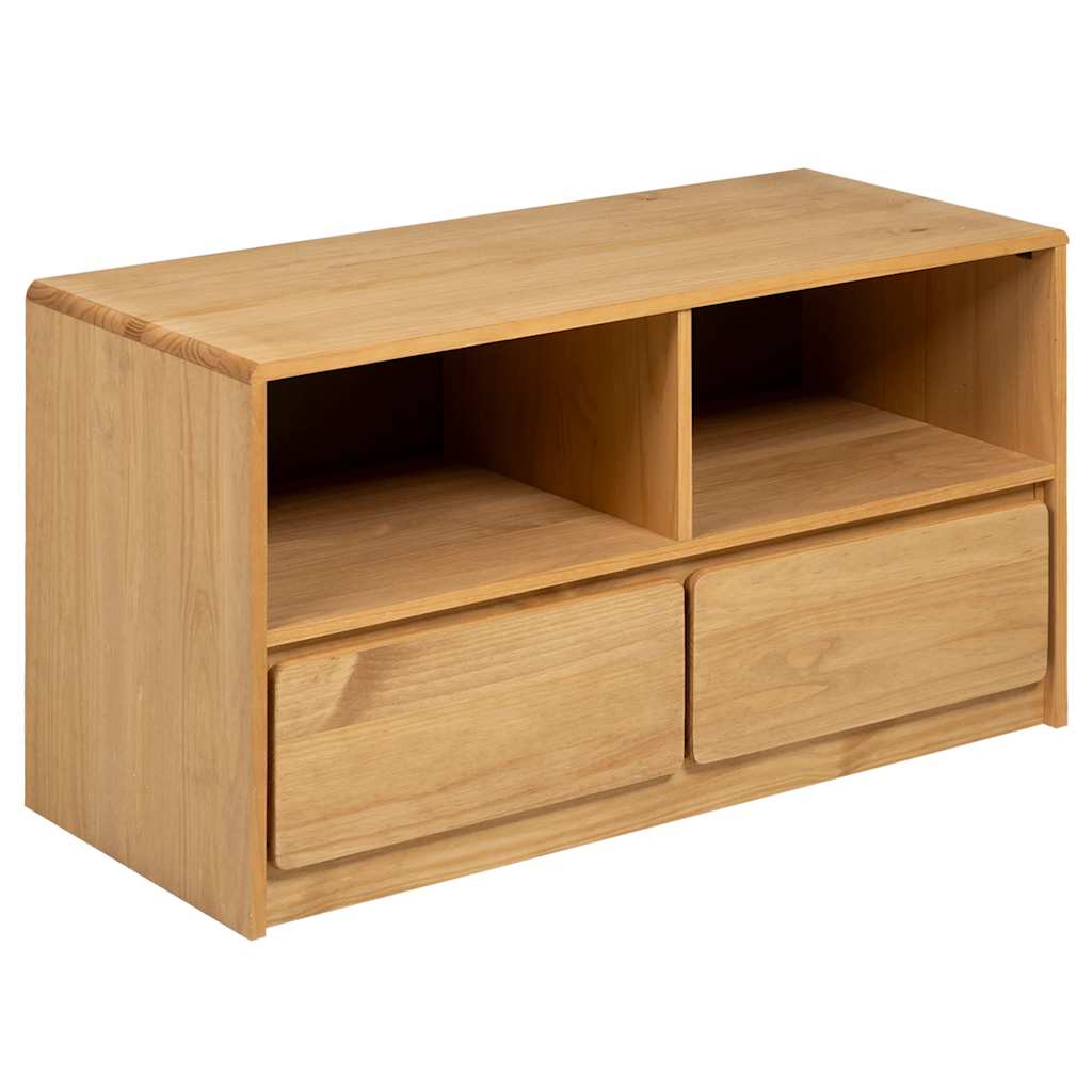 tv-bord SAUDA 99x43x55 cm massivt fyrretræ egetræsfarvet