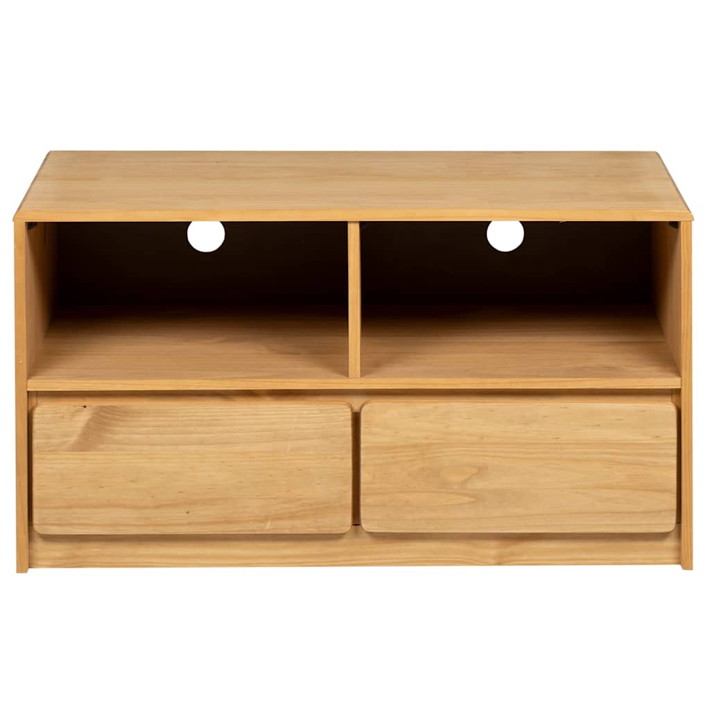 tv-bord SAUDA 99x43x55 cm massivt fyrretræ egetræsfarvet