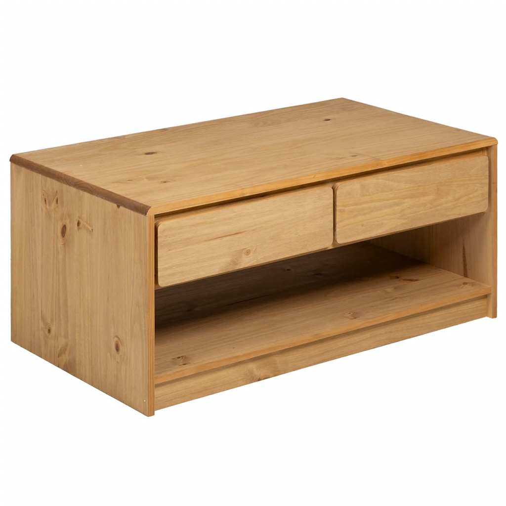 sofabord SAUDA 99x55x45 cm massivt fyrretræ egetræsfarvet