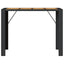 barbord til haven 145x80x110 cm akacietop polyrattan sort