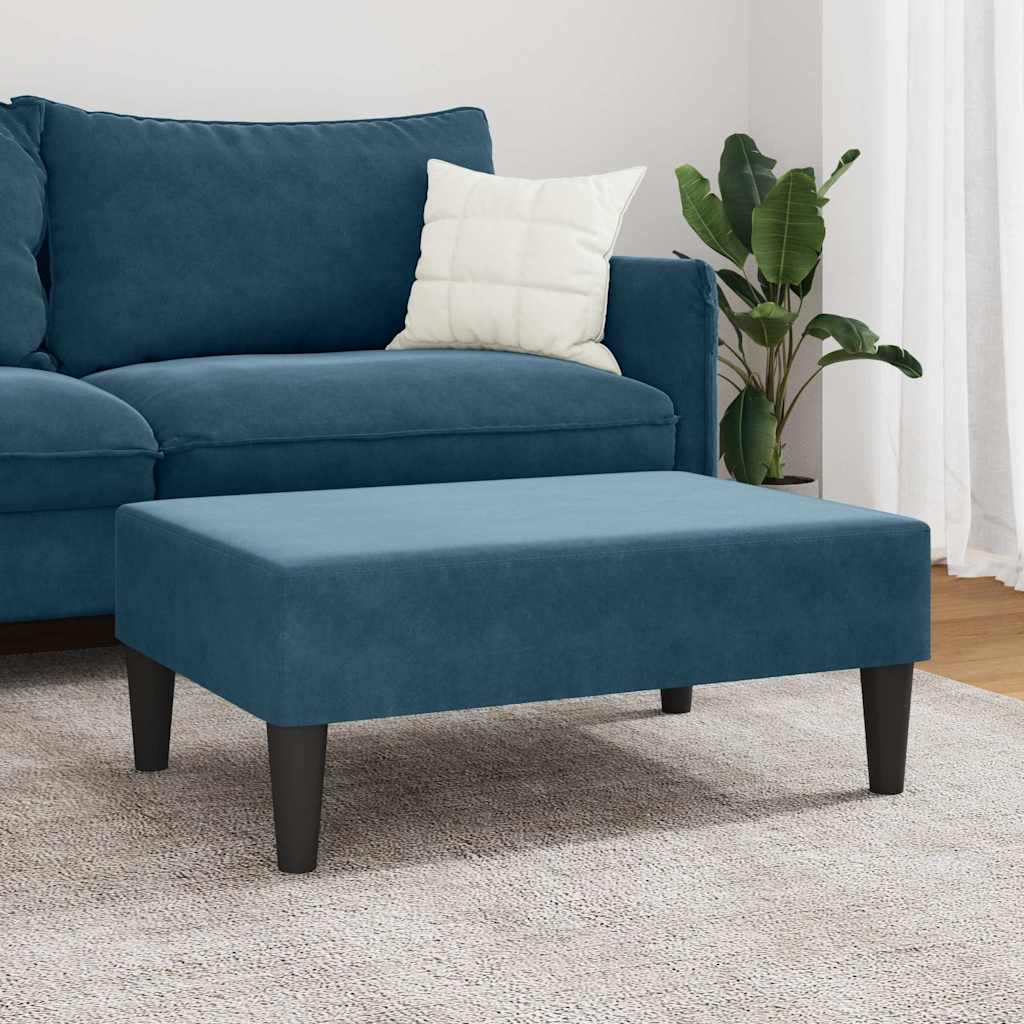 fodskammel 77x55x31 cm velour blå