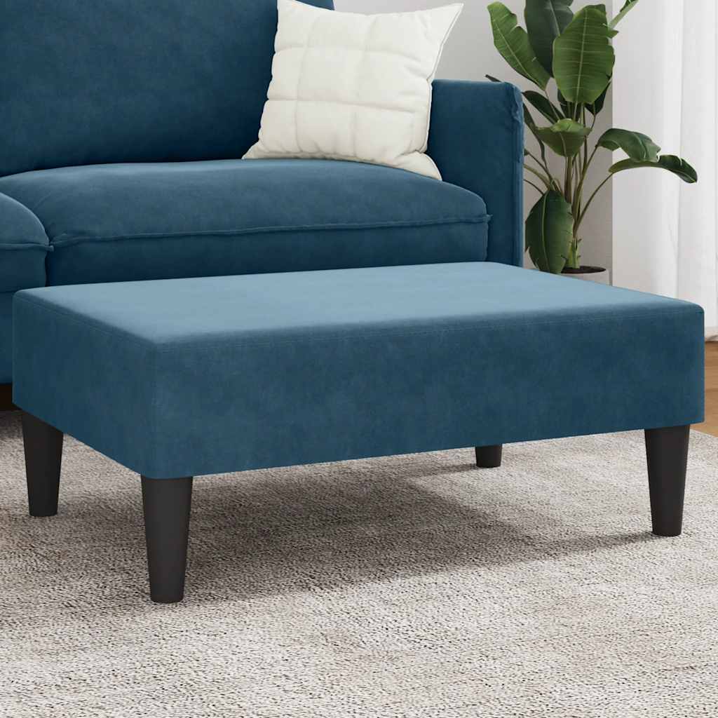 fodskammel 77x55x31 cm velour blå
