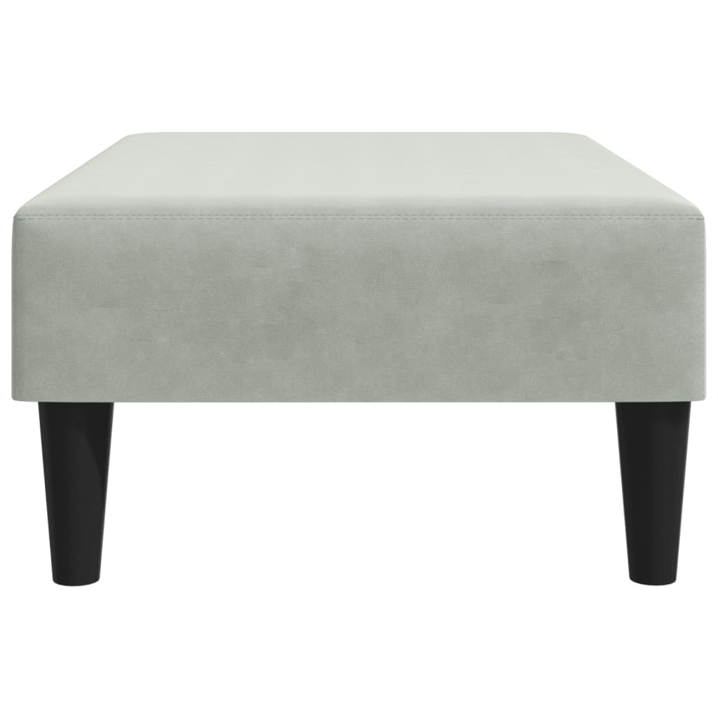 fodskammel 77x55x31 cm velour lysegrå