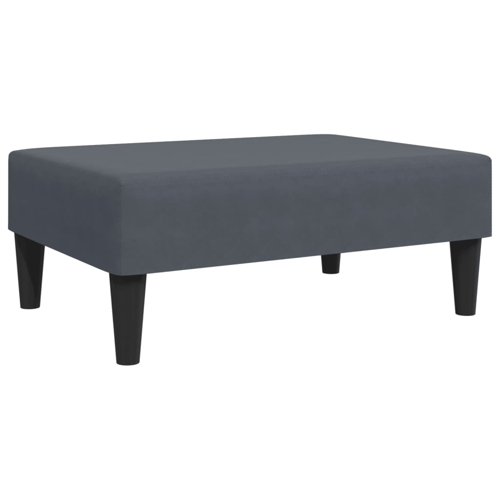 fodskammel 77x55x31 cm velour mørkegrå