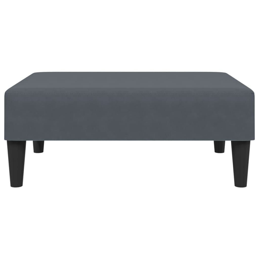 fodskammel 77x55x31 cm velour mørkegrå