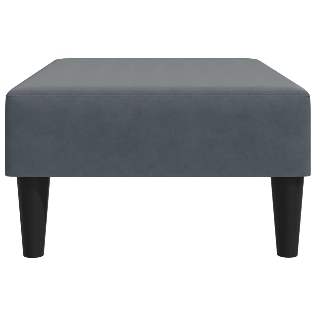 fodskammel 77x55x31 cm velour mørkegrå