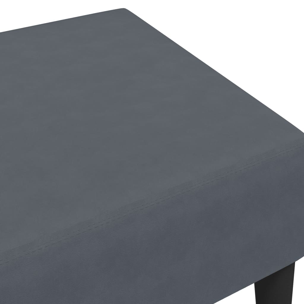 fodskammel 77x55x31 cm velour mørkegrå