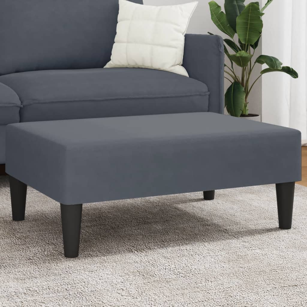 fodskammel 77x55x31 cm velour mørkegrå