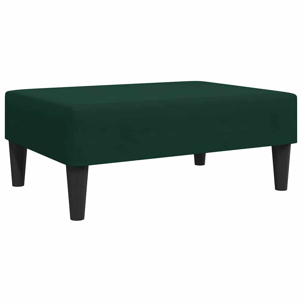 fodskammel 77x55x31 cm velour mørkegrøn