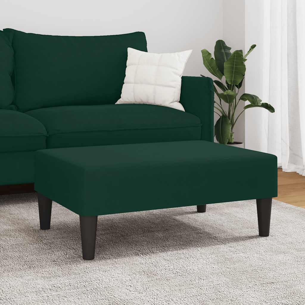 fodskammel 77x55x31 cm velour mørkegrøn