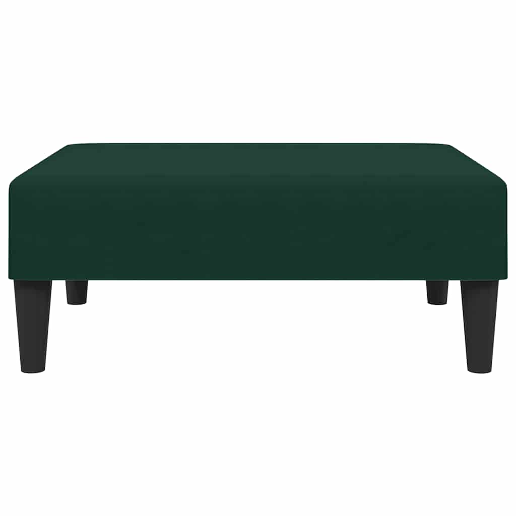 fodskammel 77x55x31 cm velour mørkegrøn