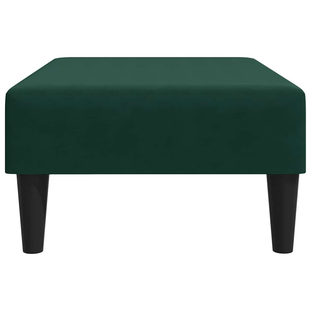 fodskammel 77x55x31 cm velour mørkegrøn