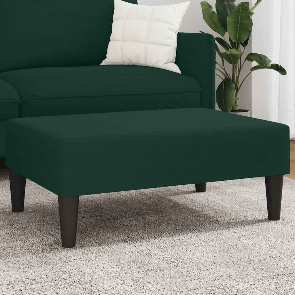 fodskammel 77x55x31 cm velour mørkegrøn
