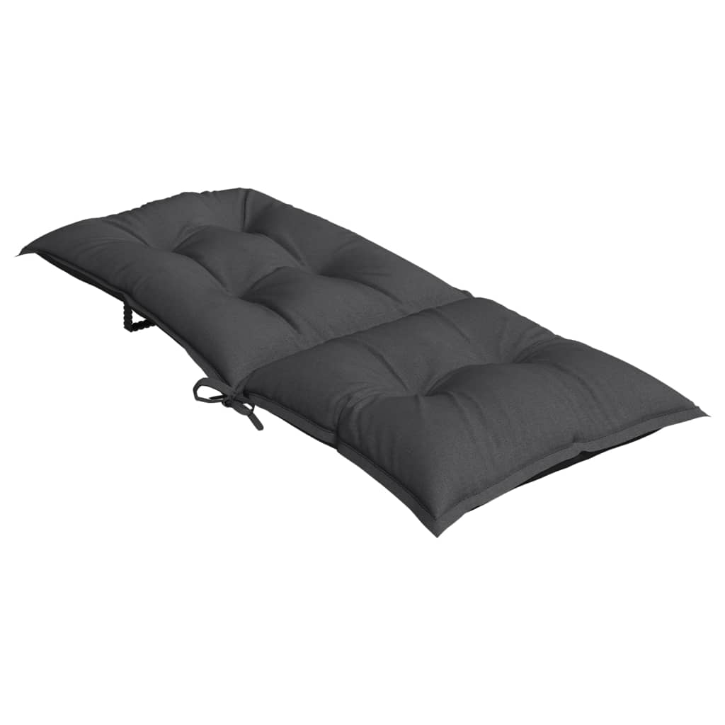 stolehynder med høj ryg 4 stk. 120x50x7 cm stof antracitgrå