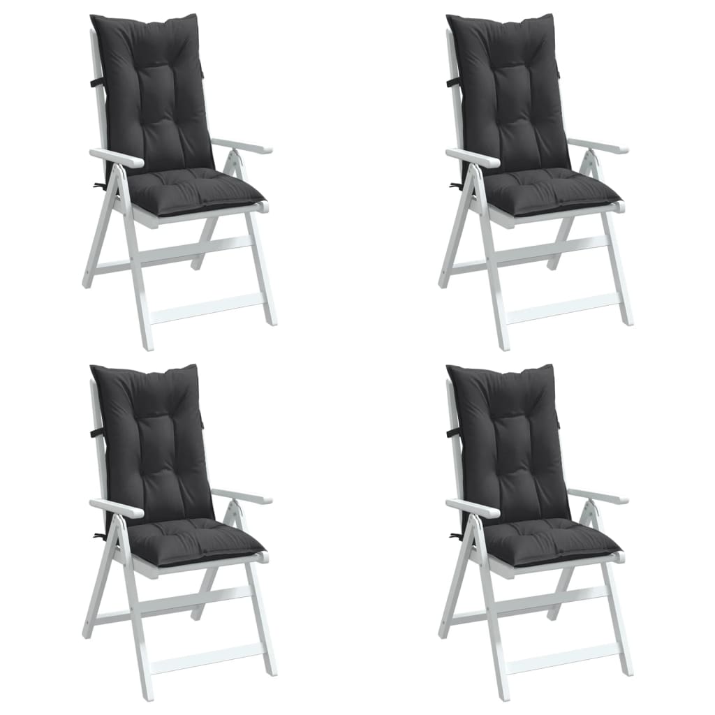 stolehynder med høj ryg 4 stk. 120x50x7 cm stof antracitgrå
