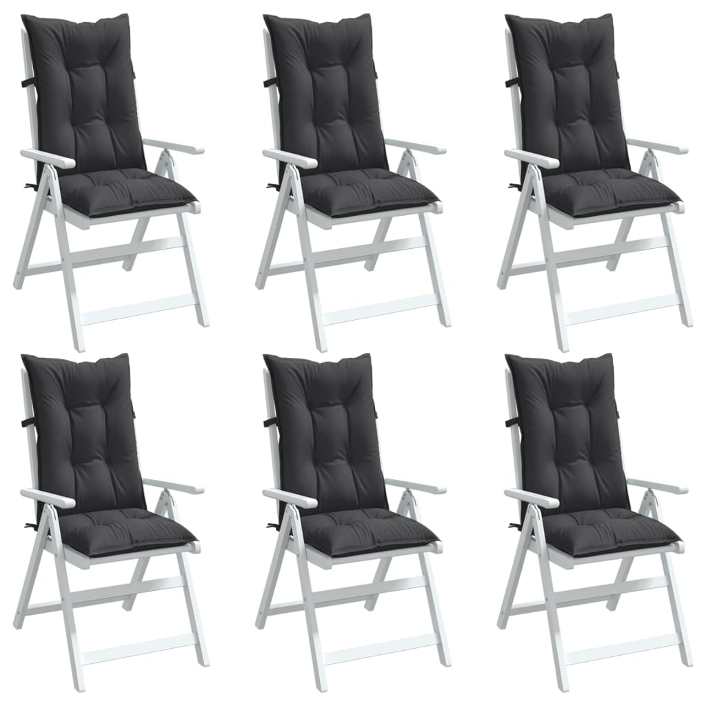stolehynder med høj ryg 6 stk. 120x50x7 cm stof antracitgrå