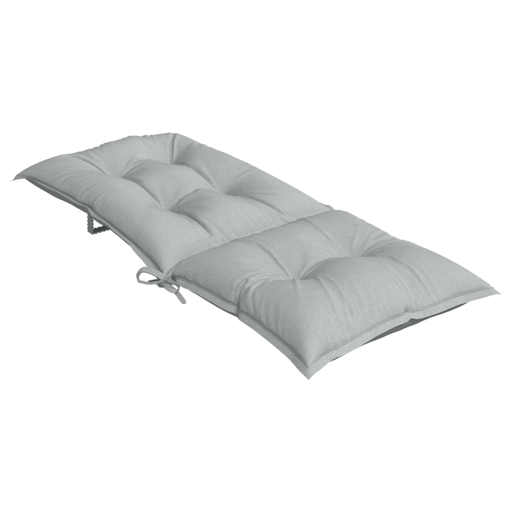 stolehynder med høj ryg 4 stk. 120x50x7 cm stof lysegrå