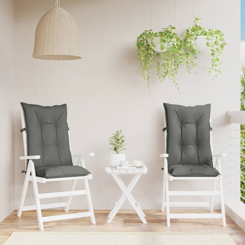 stolehynder med høj ryg 2 stk. 120x50x7 cm stof mørkegrå