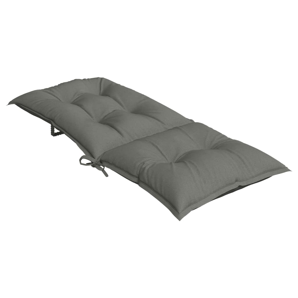 stolehynder med høj ryg 2 stk. 120x50x7 cm stof mørkegrå