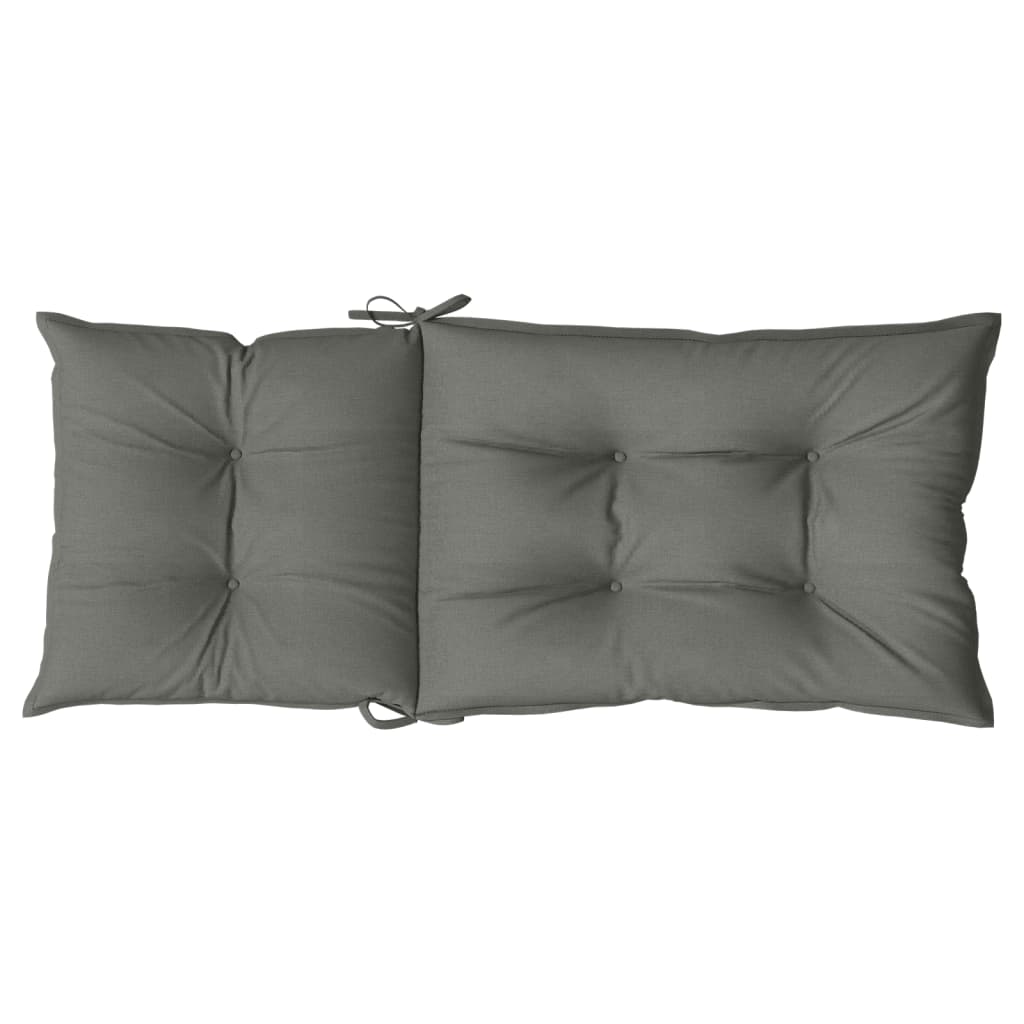 stolehynder med høj ryg 2 stk. 120x50x7 cm stof mørkegrå