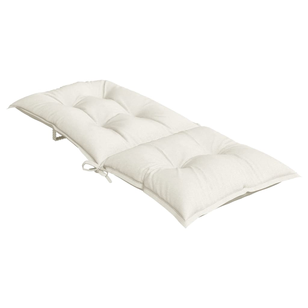 stolehynder med høj ryg 2 stk. 120x50x7 cm stof cremefarvet
